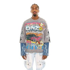 Gunzinii Crew Neck T-Shirt Classic Mens Grey GZ827